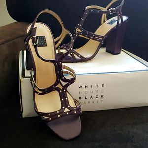 WHBM Polly Cabernet Plum Studs 8.5 Sandals